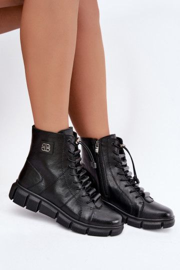 Botines aislados para mujer de piel sintética color negro Savelia