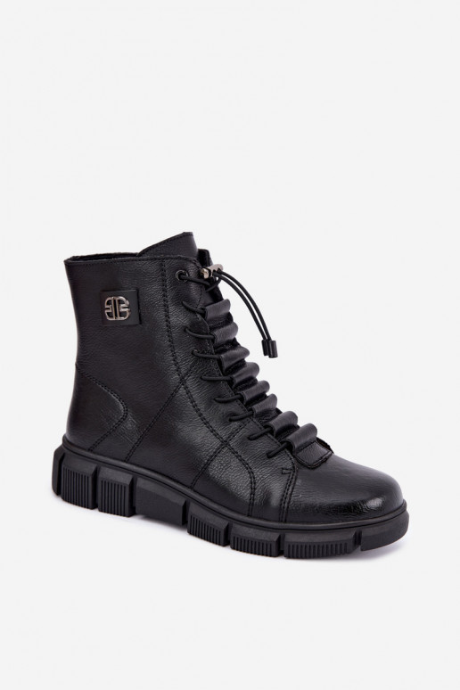 Botines aislados para mujer de piel sintética color negro Savelia