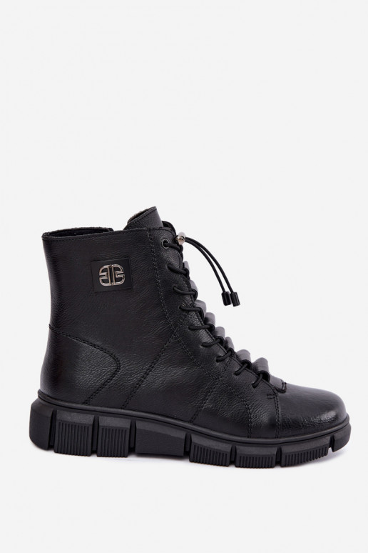 Botines aislados para mujer de piel sintética color negro Savelia