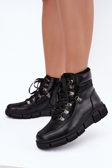 Botines aislados para mujer de piel sintética color negro INanelia 2