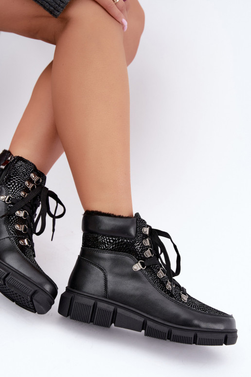 Botines aislados para mujer de piel sintética color negro INanelia