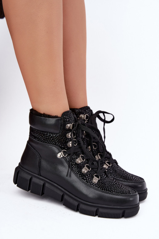 Botines aislados para mujer de piel sintética color negro INanelia