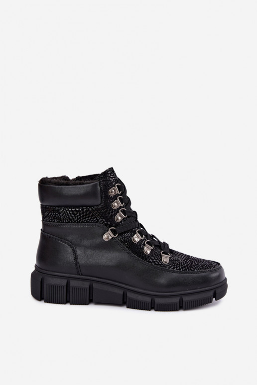 Botines aislados para mujer de piel sintética color negro INanelia