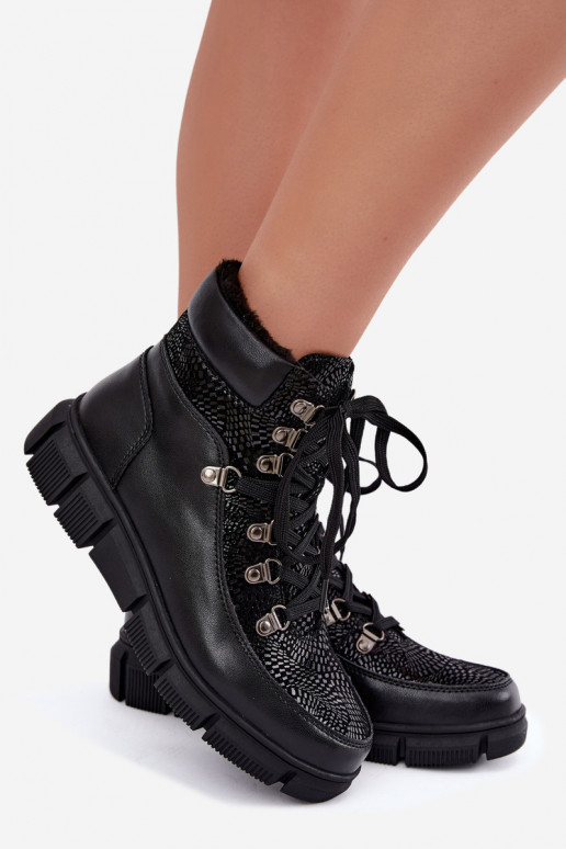 Botines aislados para mujer de piel sintética color negro INanelia
