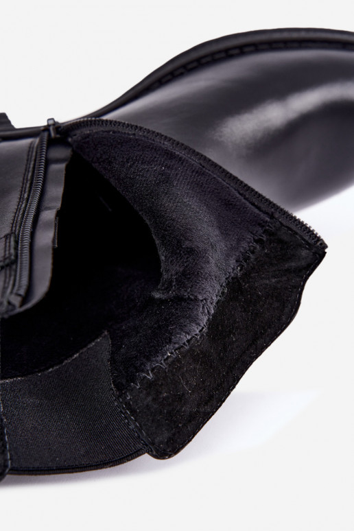 Botines aislados para mujer de piel sintética con hebillas Sergio Leone BT-43 negro