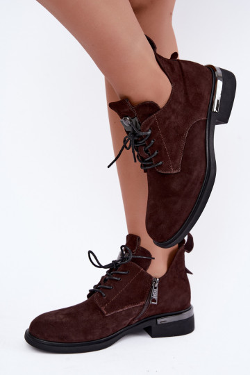 Botines de ante sintético Vinceza 89151 en color chocolate