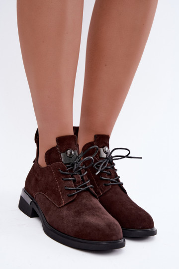 Botines de ante sintético Vinceza 89151 en color chocolate 2