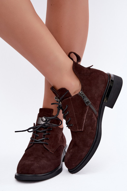 Botines de ante sintético Vinceza 89151 en color chocolate