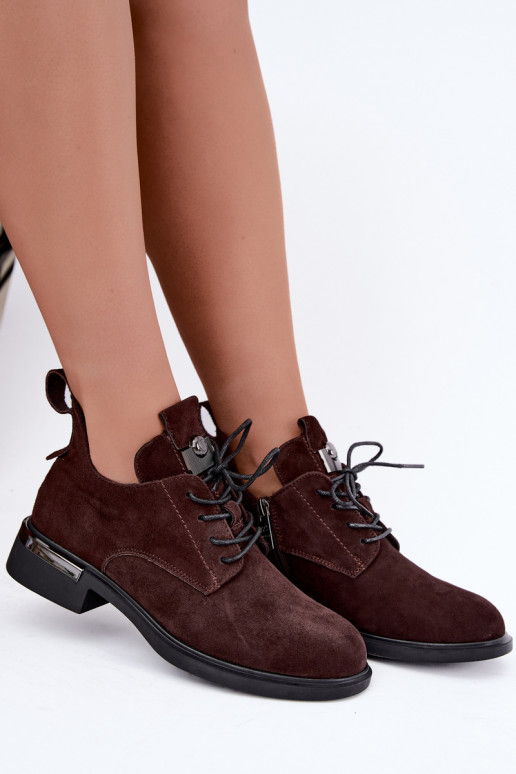 Botines de ante sintético Vinceza 89151 en color chocolate