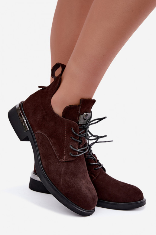 Botines de ante sintético Vinceza 89151 en color chocolate