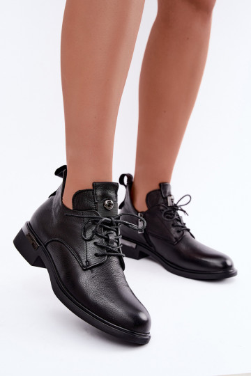 Botines de cuero Vinceza 89151 en color negro