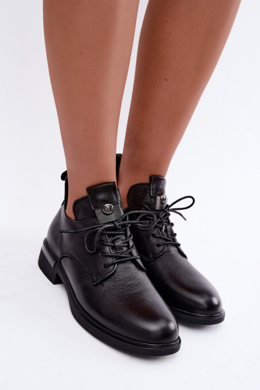 Botines de cuero Vinceza 89151 en color negro