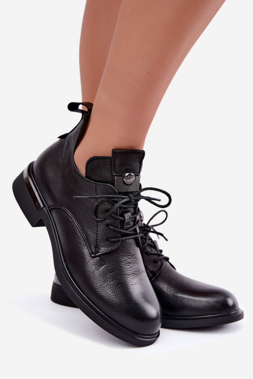 Botines de cuero Vinceza 89151 en color negro