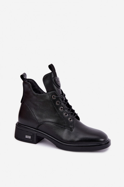Botines de cuero con adornos Vinceza 133145 en color negro