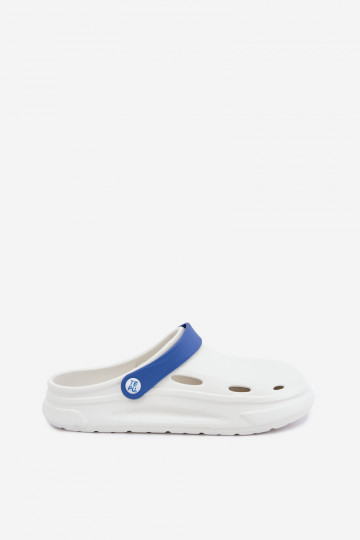 Chanclas ligeras para hombre blancas y azul oscuro con rayas Toren 2