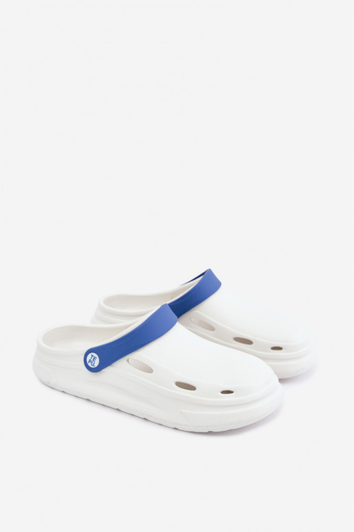 Chanclas ligeras para hombre blancas y azul oscuro con rayas Toren