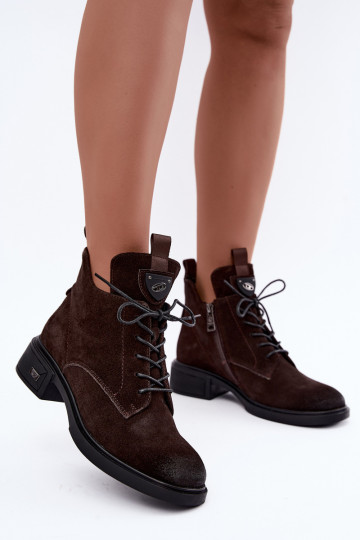 Botas aisladas de ante sintético con adornos Vinceza Czekolado 2