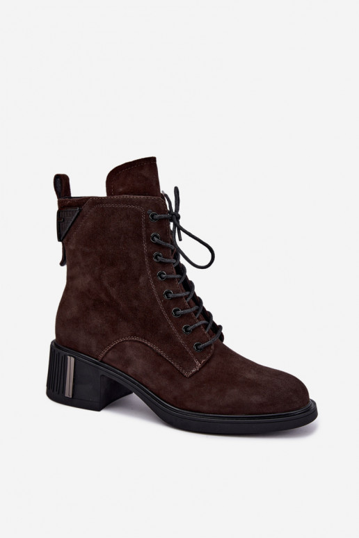 Botines aislados de ante sintético Vinceza Czekolado