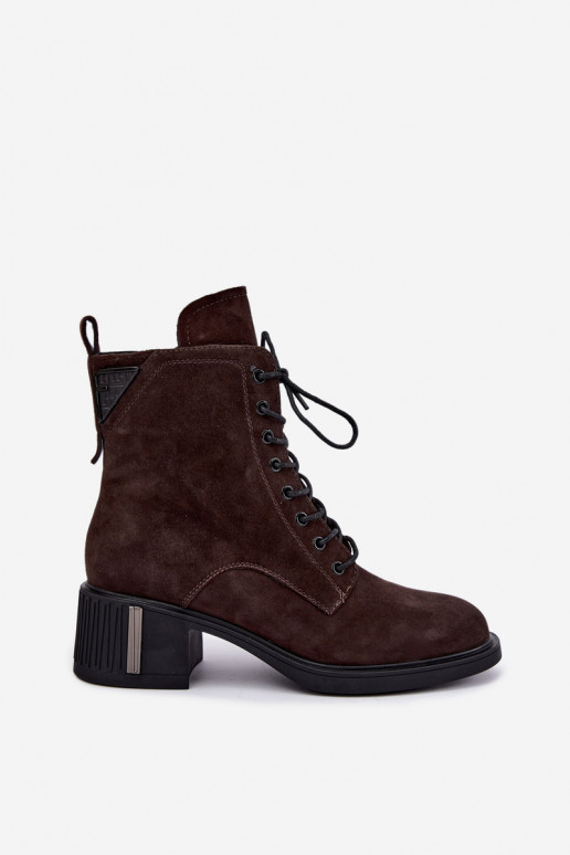 Botines aislados de ante sintético Vinceza Czekolado