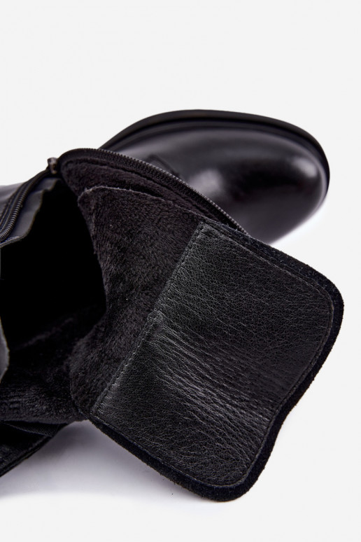 Botines aislados de cuero natural Vinceza negros