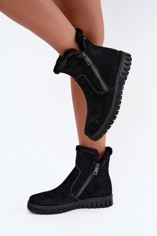 Botas de ante sintético con pelo Vinceza negras