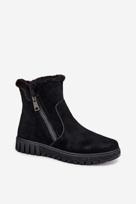 Botas de ante sintético con pelo Vinceza negras