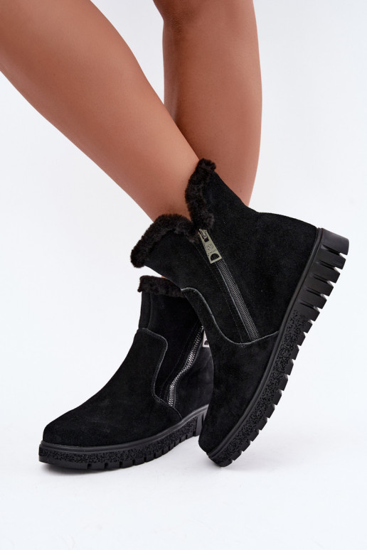 Botas de ante sintético con pelo Vinceza negras