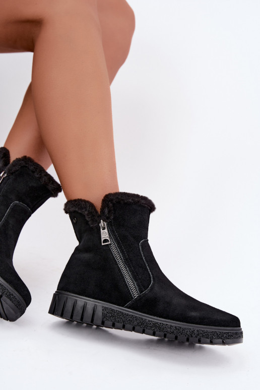 Botas de ante sintético con pelo Vinceza negras