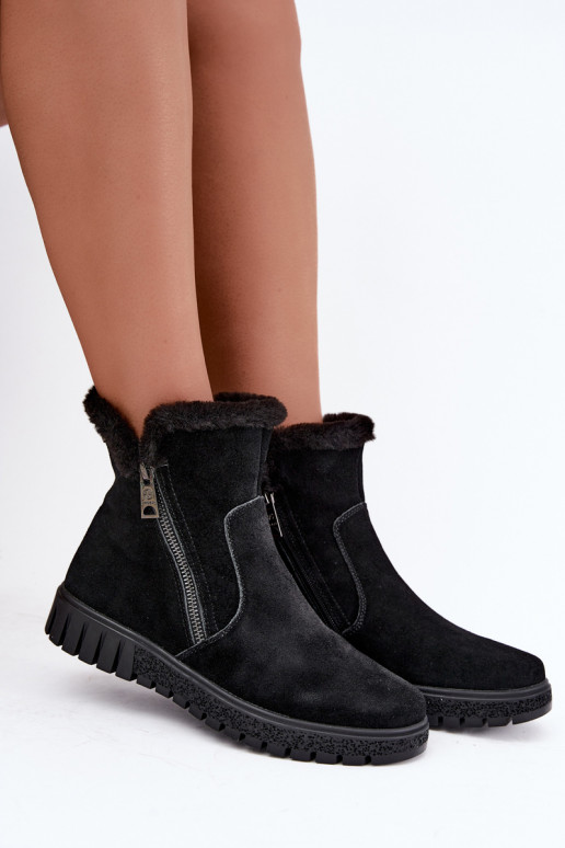 Botas de ante sintético con pelo Vinceza negras