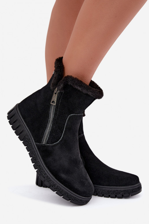 Botas de ante sintético con pelo Vinceza negras