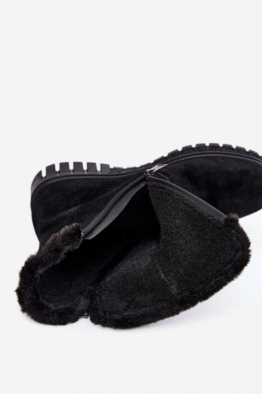 Botas de ante sintético con pelo Vinceza negras