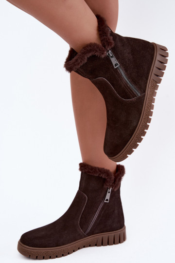 Botas de ante sintético con pelo Vinceza Czekolado