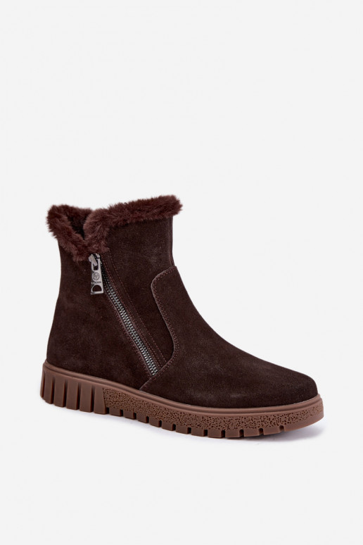 Botas de ante sintético con pelo Vinceza Czekolado