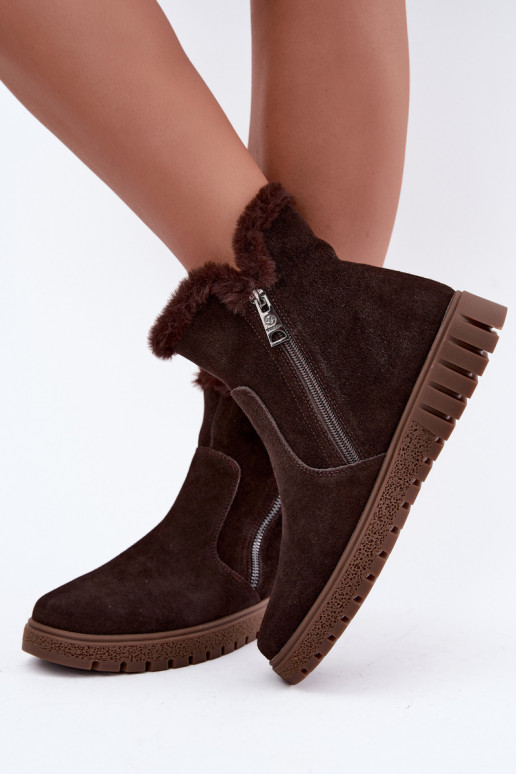 Botas de ante sintético con pelo Vinceza Czekolado
