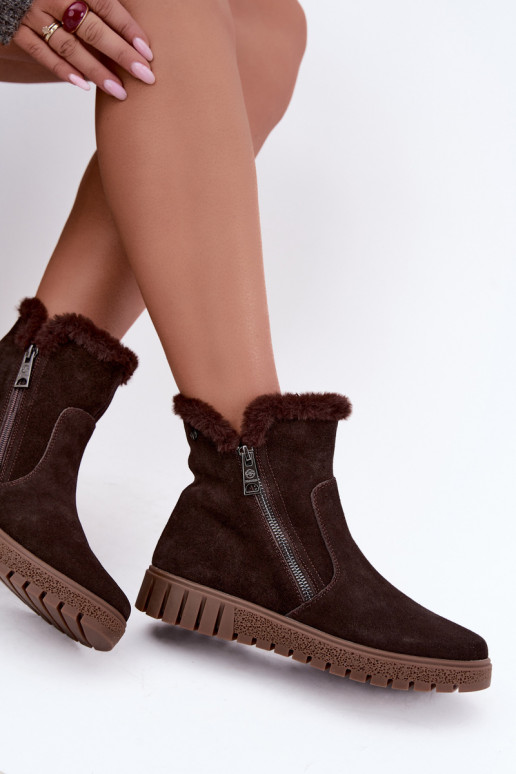 Botas de ante sintético con pelo Vinceza Czekolado