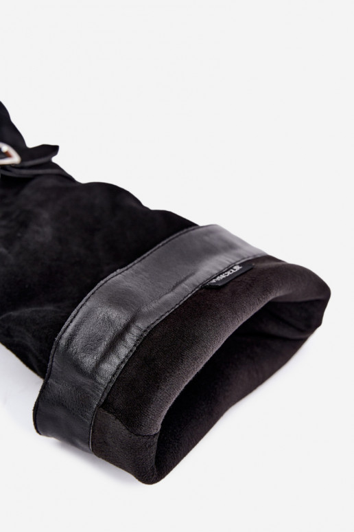 Botas altas de ante sintético con hebillas Vinceza negras