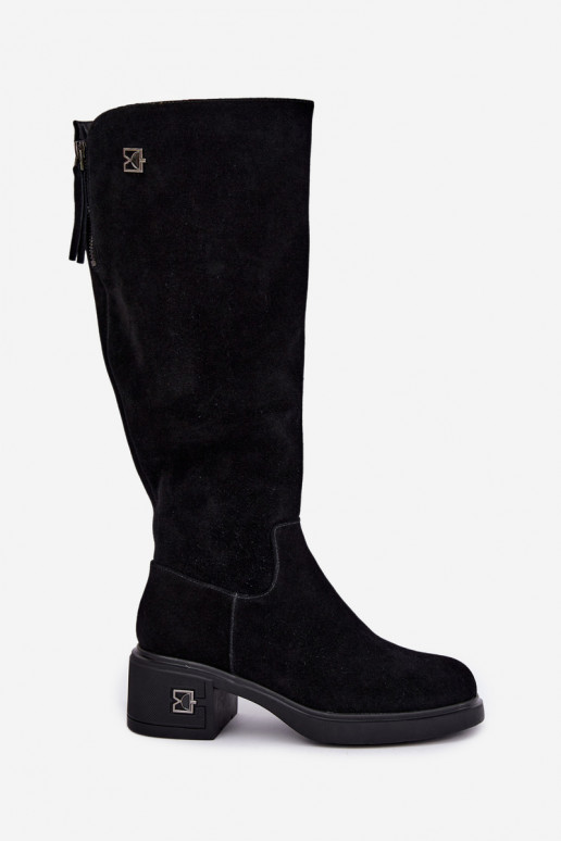 Botas altas aisladas de ante sintético Vinceza negras
