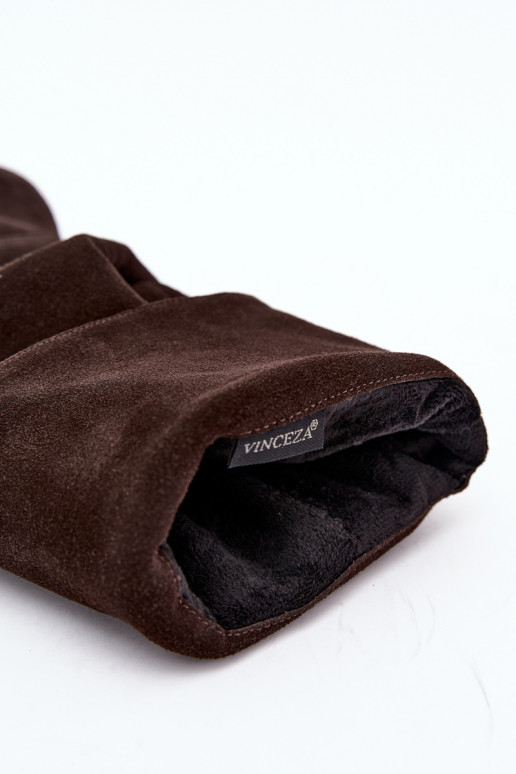 Botas altas de ante sintético Slouchy con tacones finos Vinceza 89170 en color chocolate