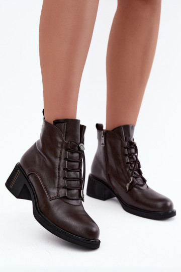 Botines aislados en cuero natural Klocke Vinceza 89161 en color chocolate