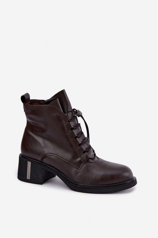 Botines aislados en cuero natural Klocke Vinceza 89161 en color chocolate