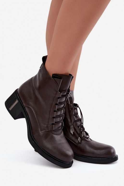 Botines aislados en cuero natural Klocke Vinceza 89161 en color chocolate