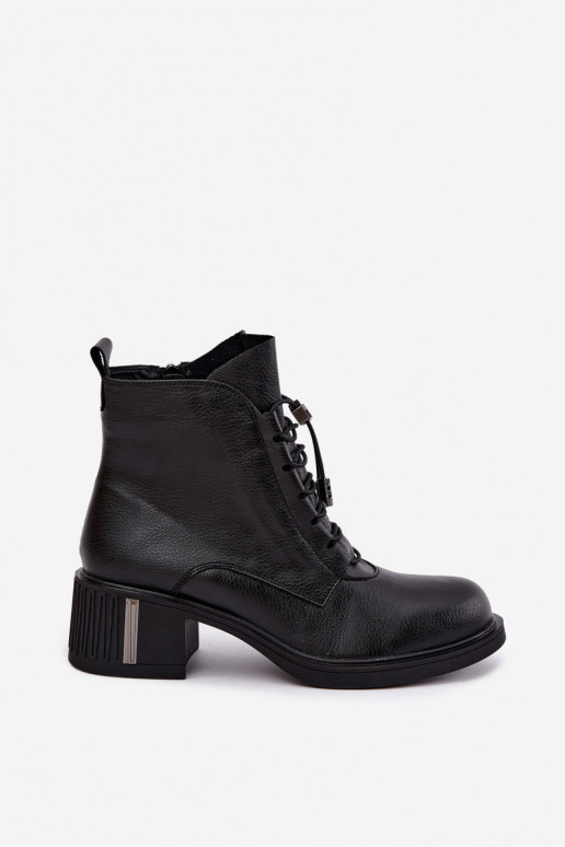 Botines aislados en cuero natural Klocke Vinceza 89161 en color negro