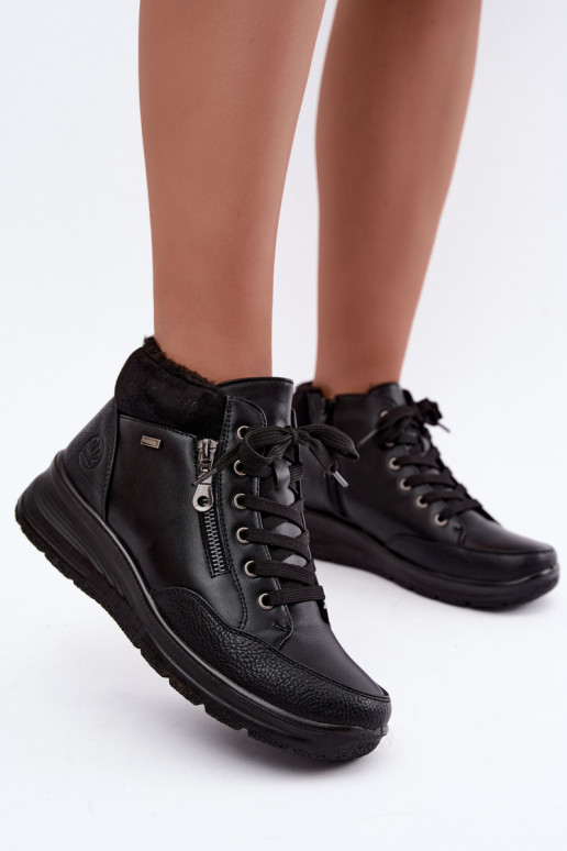 Botines aislados de mujer con pelo por dentro en color negro Parvella