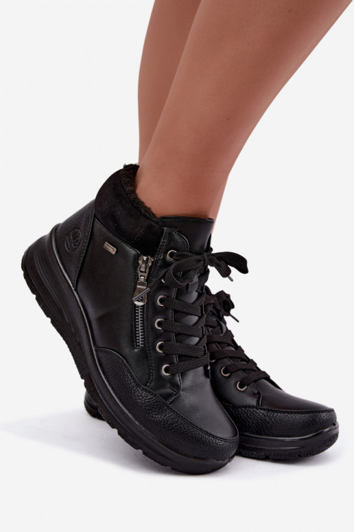 Botines aislados de mujer con pelo por dentro en color negro Parvella