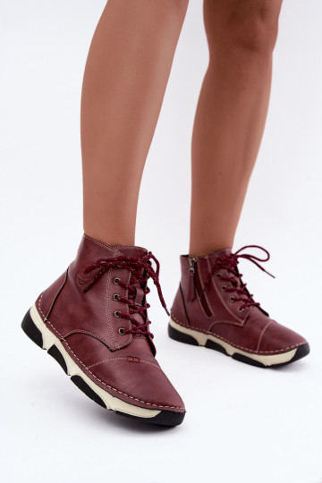Botines de mujer aislados, color burdeos Lerissa 2
