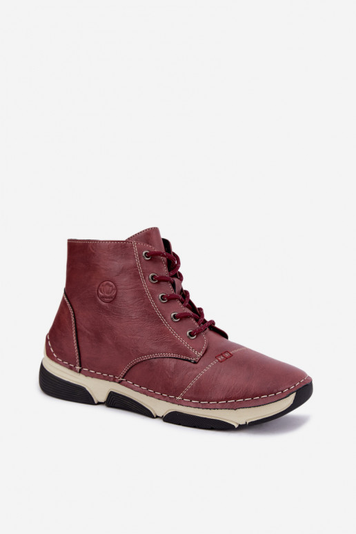Botines de mujer aislados, color burdeos Lerissa