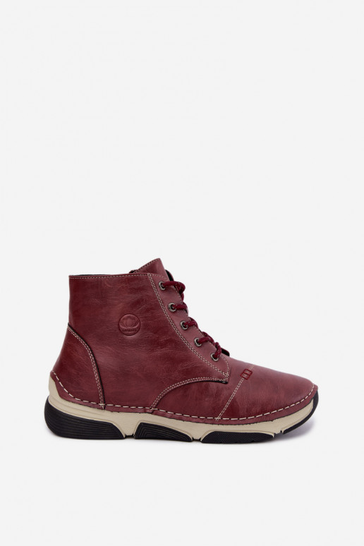Botines de mujer aislados, color burdeos Lerissa