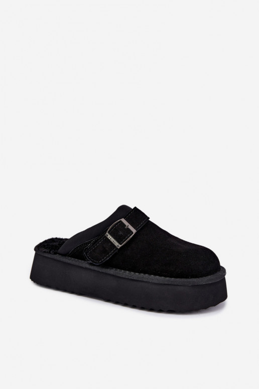 Botas de nieve de ante sintético negras con plataforma y hebillas Big Star UU274698