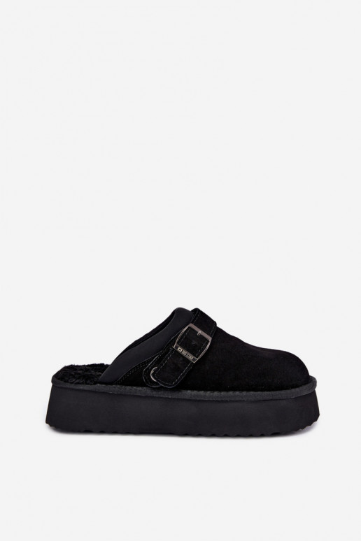 Botas de nieve de ante sintético negras con plataforma y hebillas Big Star UU274698