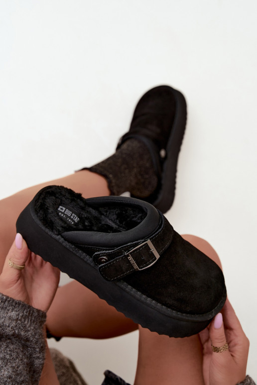 Botas de nieve de ante sintético negras con plataforma y hebillas Big Star UU274698